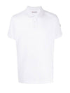 Men's Arm Logo Short Sleeve PK Shirt Optical White - MONCLER - BALAAN.