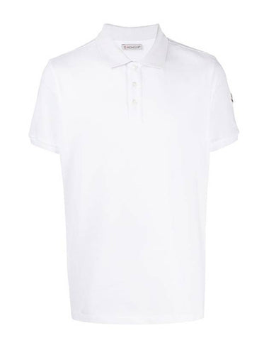 Men's Arm Logo Patch Polo Shirt White - MONCLER - BALAAN 1