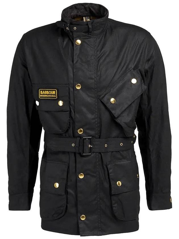 Men's International Original Wax Belt Jacket Black - BARBOUR - BALAAN 2