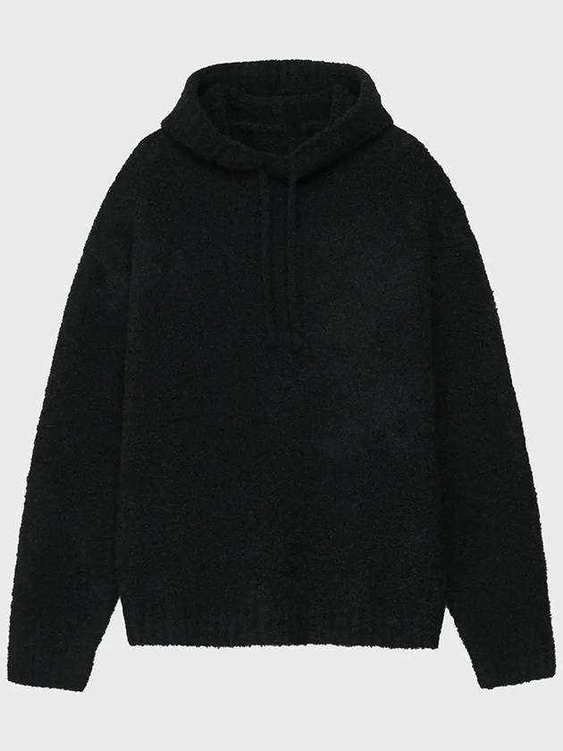 Boucle Hoodie Overfit Sweater Black - NOIRER - BALAAN 4