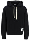 Plus Logo Patch Popover Hoodie Black - JIL SANDER - BALAAN 1