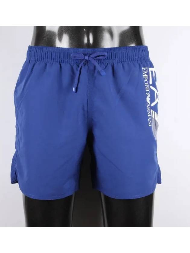 Logo Print Swim Shorts Blue - EMPORIO ARMANI - BALAAN 3