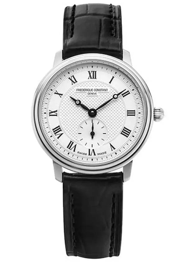 Women’s Classics Slimline Small Seconds Watch Silver Black - FREDERIQUE CONSTANT - BALAAN 5