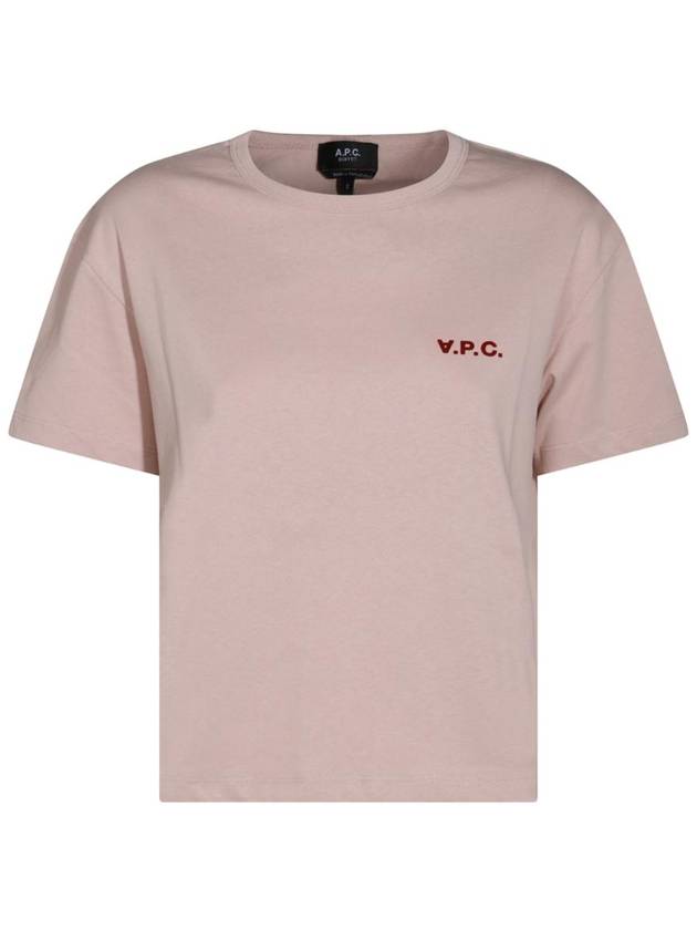 Boxy Micro Logo Short Sleeve T-Shirt Pink - A.P.C. - BALAAN 1