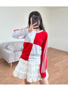 Checker Jersey Long Sleeve T Shirt GR8764 Red Silver - ADIDAS - BALAAN 8