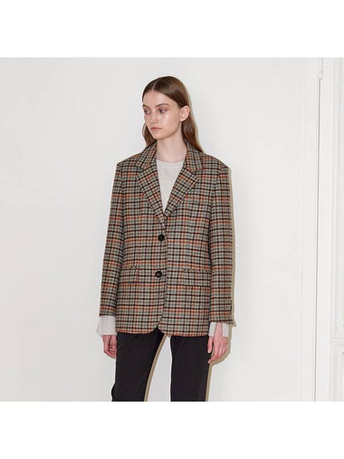 Marton Mills Overfit British Check Wool Tweed Jacket Brown Check - SUBSET - BALAAN 1