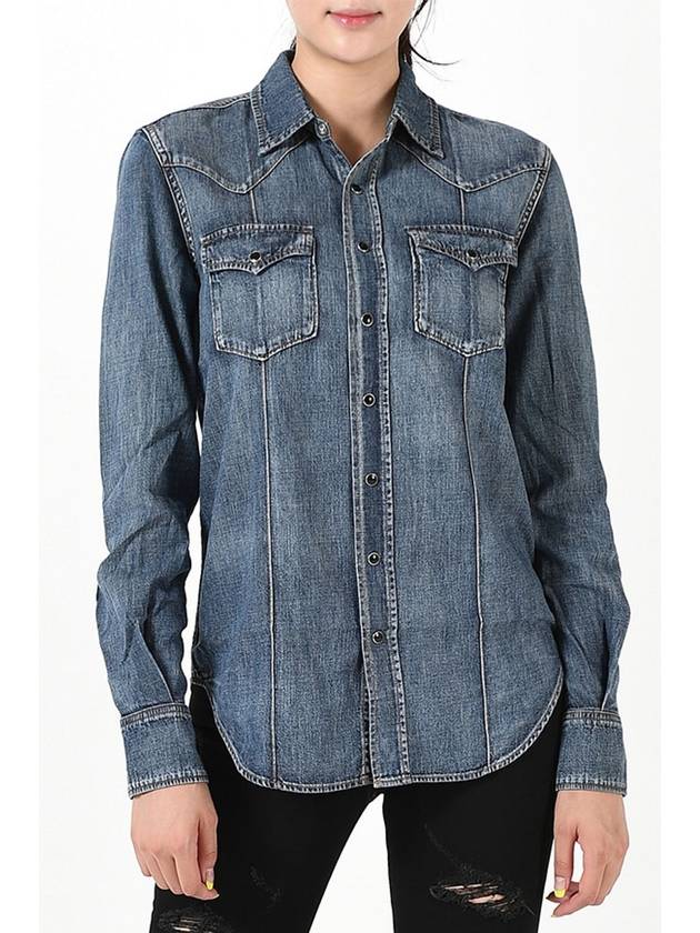 Denim Shirt Blue - SAINT LAURENT - BALAAN 1