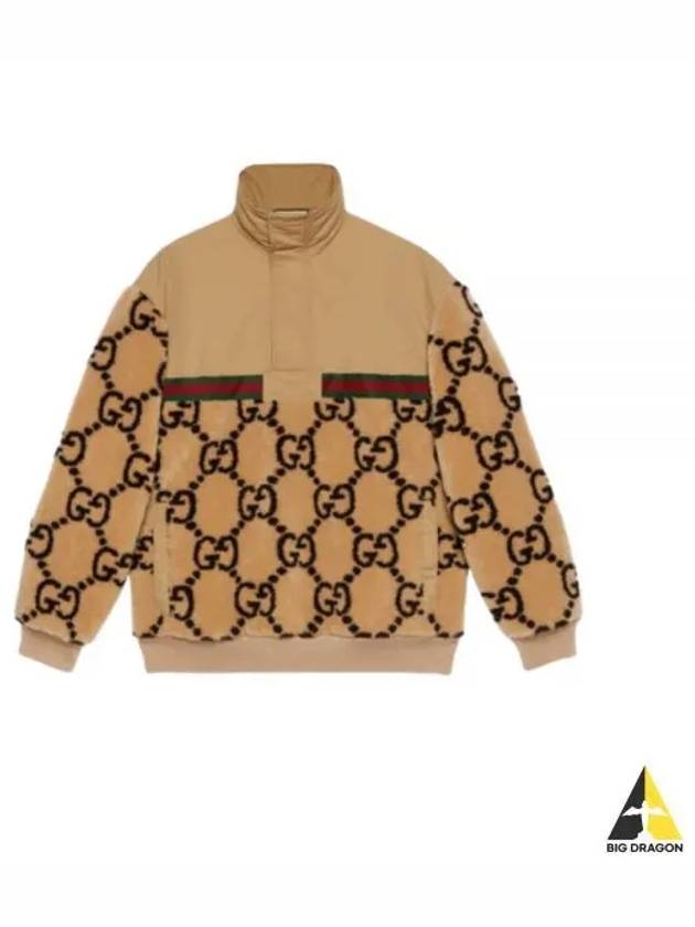 GG Jacquard Half Zip-Up Jacket Beige - GUCCI - BALAAN 2