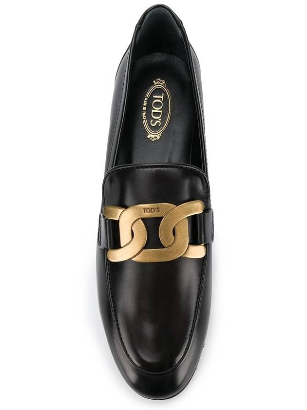 Kate Metal Logo Leather Loafers Black - TOD'S - BALAAN 8