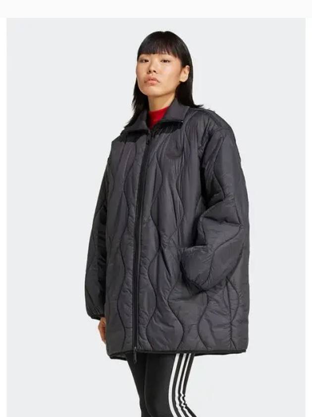 Logo Mid Quilted Zip-Up Jacket Black - ADIDAS - BALAAN 2