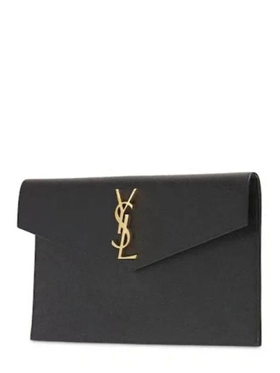 UPTOWN Uptown Monogram Logo Caviar Leather Clutch Bag - SAINT LAURENT - BALAAN 2