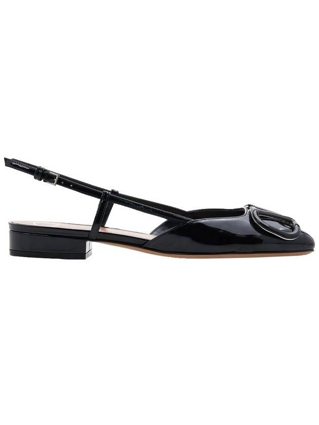 Women's V Logo Signature Leather Mule Sandals Black - VALENTINO - BALAAN 3