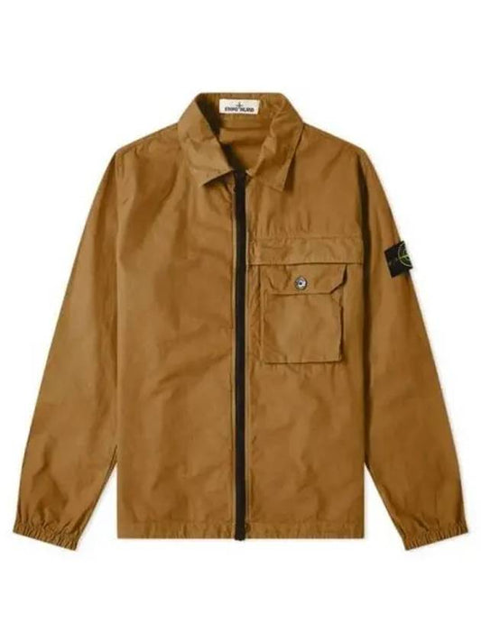 Men's Waffen Pocket Zip-Up Jacket Brown - STONE ISLAND - BALAAN 2