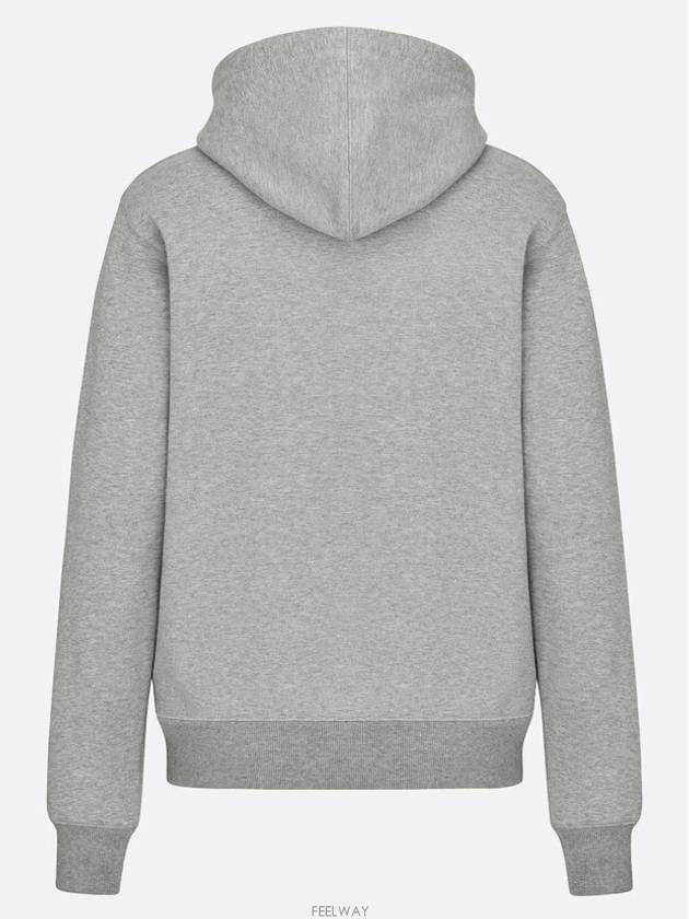 Cd Icon Embroidered Cotton Hoodie Grey - DIOR - BALAAN 4