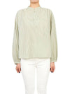 Women Puff Sleeve Cotton Blouse Light Green - VANESSA BRUNO - BALAAN 2