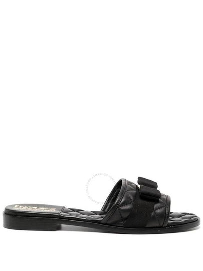 Vara Quilted Slippers Black - SALVATORE FERRAGAMO - BALAAN 2