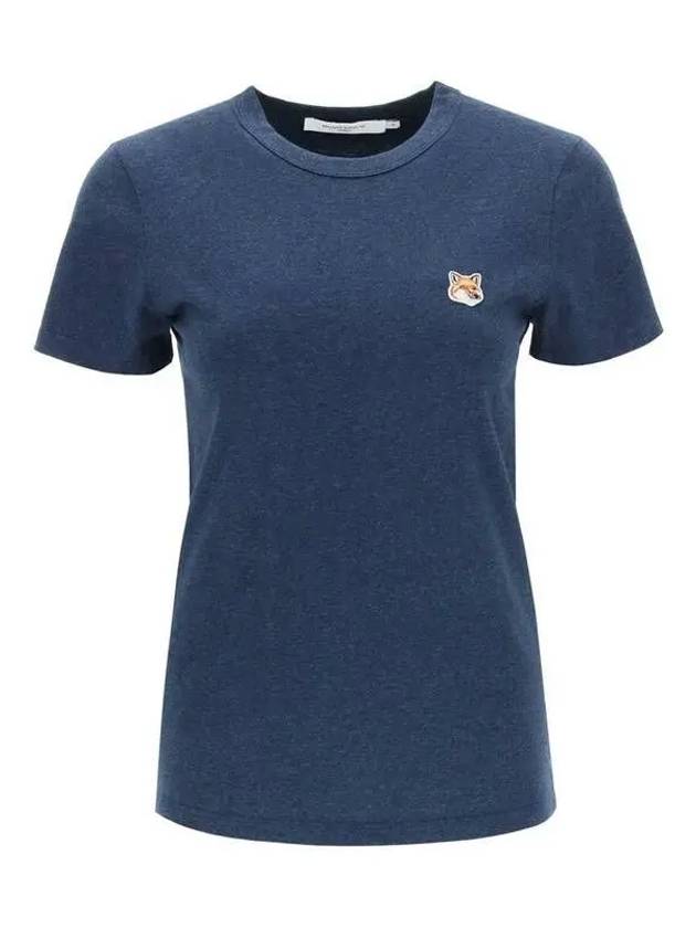 Fox Head Patch Classic Short Sleeve T-Shirt Navy Melange - MAISON KITSUNE - BALAAN 2