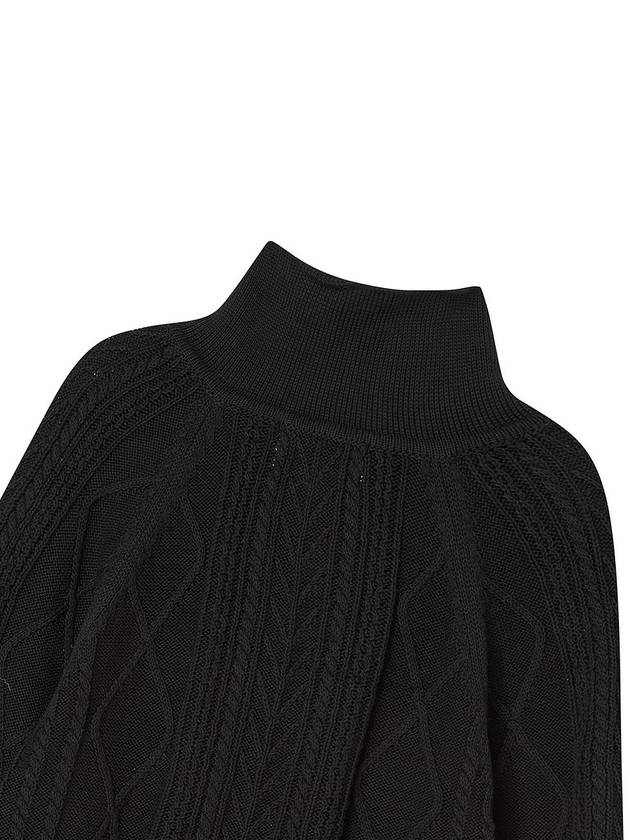 Cable Half Zip-Up Sweater Black - THE GREEN LAB - BALAAN 10