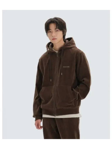 Corduroy Hooded Zip up S24WMFFJ72 Brown - SNOW PEAK - BALAAN 1