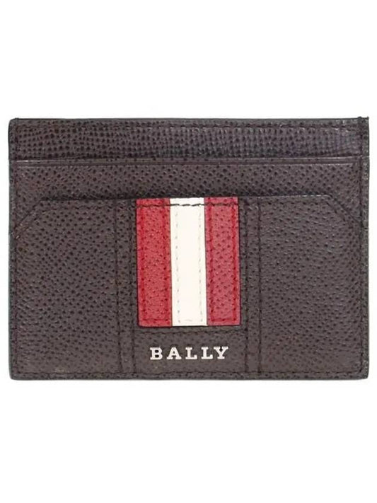 Signature Stripe Card Wallet Brown - BALLY - BALAAN.