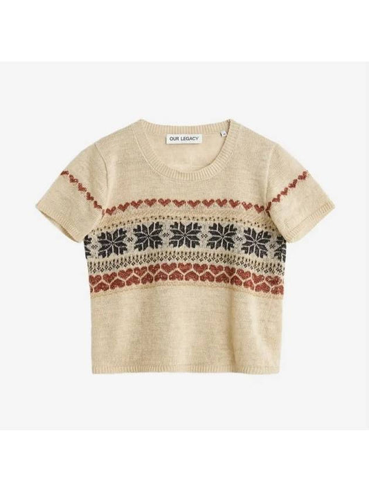 fairisle knitted cropped T shirt W2243KSF - OUR LEGACY - BALAAN 2