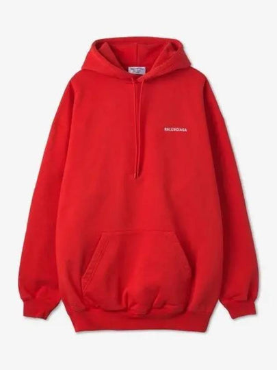 Embroidered Logo Hoodie Red - BALENCIAGA - BALAAN 2