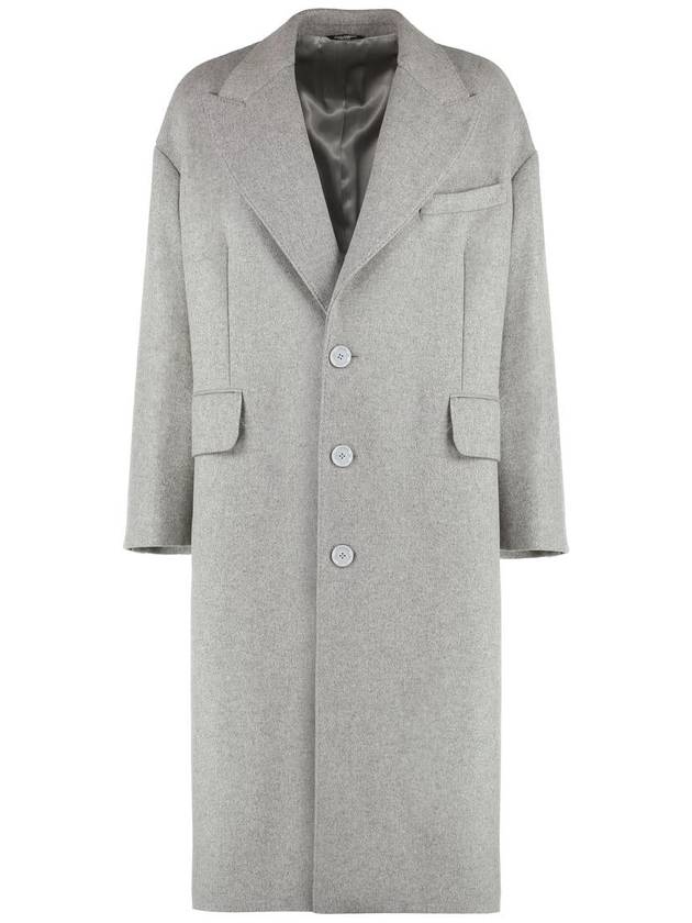 Wool Single Coat Gray - DOLCE&GABBANA - BALAAN 2