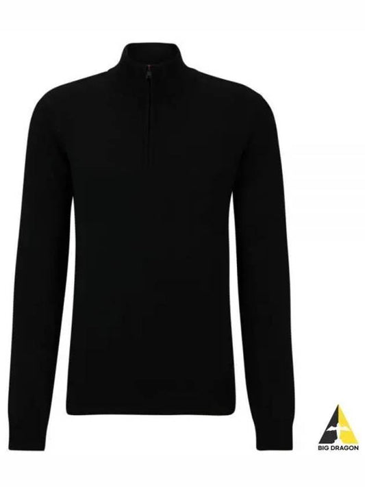 Embroidered Logo Virgin Wool Turtleneck Black - HUGO BOSS - BALAAN 2