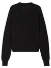 Heart Logo Wool Cardigan Black - AMI - BALAAN 3