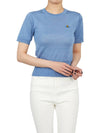 Women's Orb Logo Wool Silk Blend Crop Knit Top Blue - VIVIENNE WESTWOOD - BALAAN 6