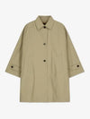 oversized A-line gabardine cotton blend trench coat beige - TOTEME - BALAAN 2