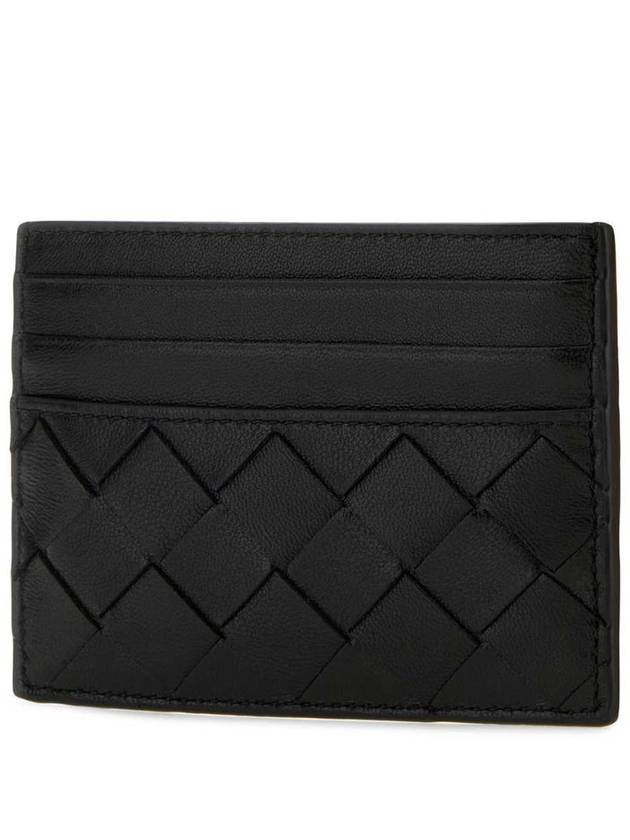 Intrecciato Leather Card Wallet Black - BOTTEGA VENETA - BALAAN 3