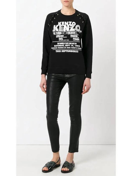 11th Anniversary Women’s Glitter Logo Sweatshirt Black 2SW838 952 99 - KENZO - BALAAN 2