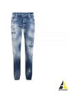 Distressed Washed Slim Jeans Blue - DSQUARED2 - BALAAN 2