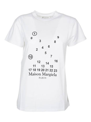 Numeric Logo Short Sleeve T-Shirt White - MAISON MARGIELA - BALAAN 1