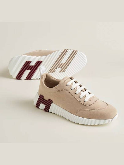 Bouncing Suede Low Top Sneakers Blanc Gomme - HERMES - BALAAN 2