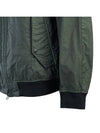 Men's Wappen Patch Zip-Up Bomber Jacket Green - STONE ISLAND - BALAAN 7