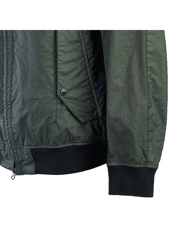 Men's Wappen Patch Zip-Up Bomber Jacket Green - STONE ISLAND - BALAAN 7