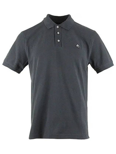 Embroidered Logo Short Sleeve Polo Shirt Grey - MOOSE KNUCKLES - BALAAN 2