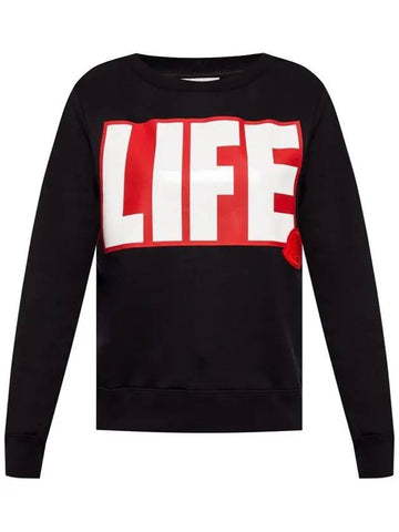 Life Logo Sweatshirt Black - MONCLER - BALAAN 1