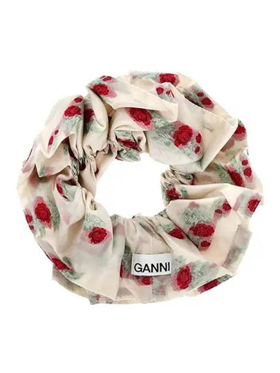 Floral Jacquard Ruffled Scrunchie - GANNI - BALAAN 2