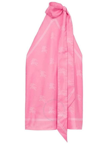 Burberry Ekd Silk Scarf Top In Bubblegum Pink, Size One Size - BURBERRY - BALAAN 1