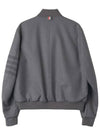 Men's 4 Bar Ribbed Knit Bomber Jacket Grey - THOM BROWNE - BALAAN 3