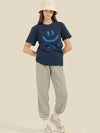 Front Lala Smile Short Sleeve T-shirt Navy - LALA SMILE - BALAAN 3