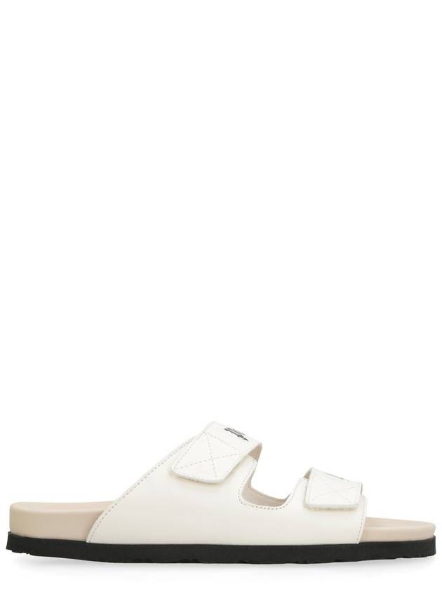 Logo Leather Sandals White - PALM ANGELS - BALAAN 2