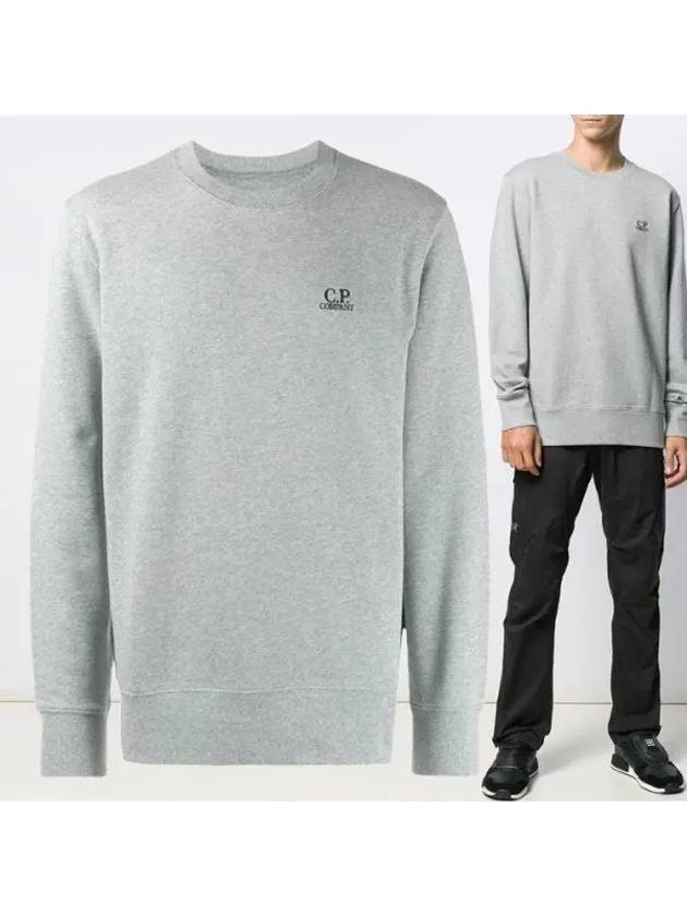 Men's Embroidered Logo Sweatshirt Grey - CP COMPANY - BALAAN 2