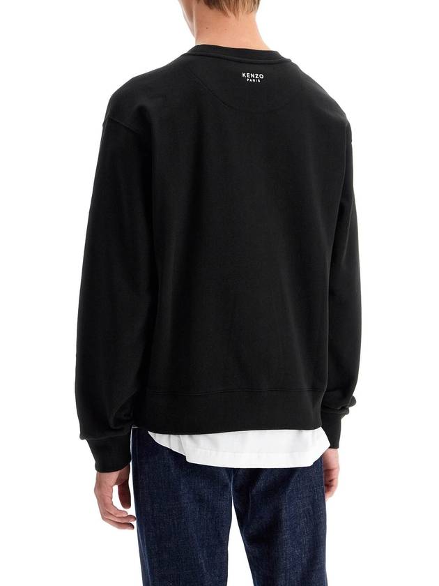 Boke Flower Embroidery Crew Neck Cotton Sweatshirt Black - KENZO - BALAAN 5