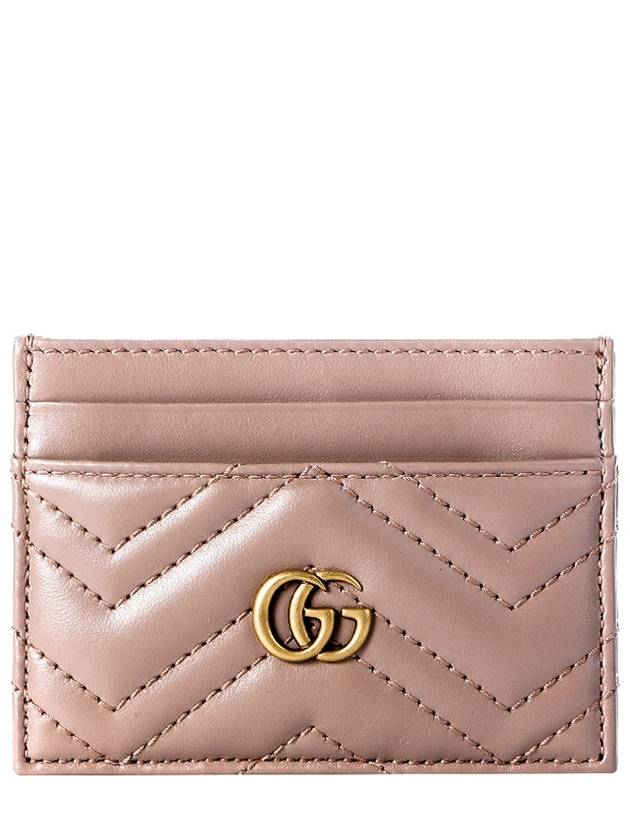 GG Marmont Matelasse 2 Tier Card Wallet Dusty Pink - GUCCI - BALAAN 2