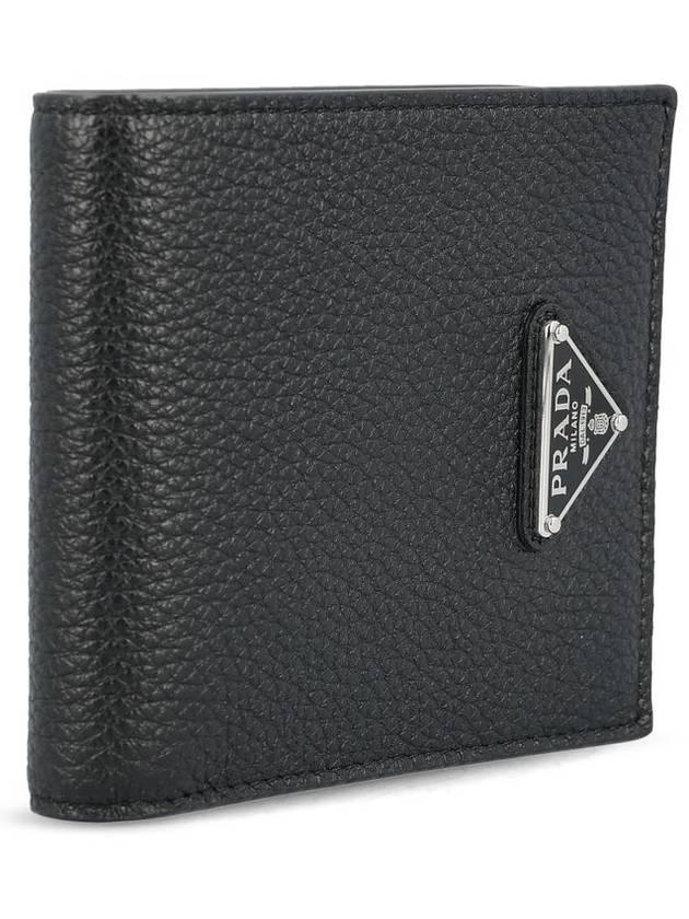 Enamel Triangle Logo Bifold Wallet Black - PRADA - BALAAN 4