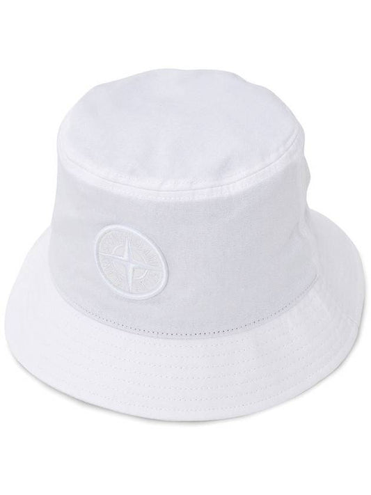 Logo Patch Bucket Hat White - STONE ISLAND - BALAAN 2